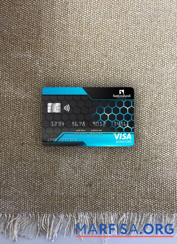 Downloadable USA Sutton bank signature card photolook front real example